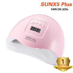 High Quality 54W UV Lamp SUN X5 Nail Polish LED White Light Infrared sensor Drying Fingernail Toenail LY191228