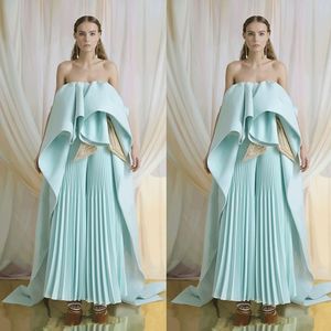 Azziosta unik design prom klänningar strapless lång formell kvällsklänning ruffles fest klänningar robe de soiree abendkleider