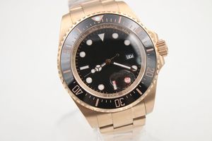 ساعة Sea New Style Dweller التلقائية بحركة رجالية سوداء بمشبك أصلي 18 قيراط سوار ذهبي للرجال Montre Homme