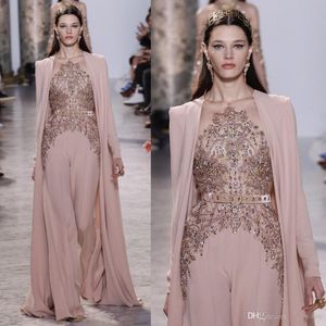 Elie Saab Jumpsuits Sukienki na studniowe cekiny z koralikami Cape z długim rękawem formalny okazja suknia wieczorowa