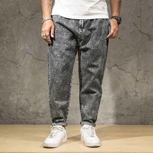 44 46 Jeans da uomo Taglie forti Jeans Harem affusolati elasticizzati Pantaloni casual da jogger larghi in denim traspirante in cotone