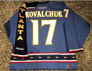 Пользовательские мужчины молодежь женщины винтаж #17 Ilya Kovalchuk Atlanta Thrashers M Hockey Jersey Size S-5xl или пользовательское имя любое имя или номер