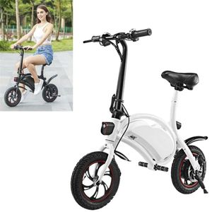 Folding Electric Bike, Portable Moped Bicycle, Mini Aluminum Alloy Smart Ebike for Adults and Students (Black)