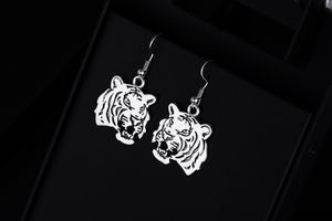 20Pair/lot Silver Plated Trendy Vintage Tiger head charms Dangle Earrings for Women Retro Drop Earrings Jewelry Party Gifts new