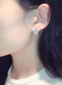 All'ingrosso-scintillante! nuovi orecchini a bottone a forma di stella con zirconi di diamanti semplici di lusso per stilisti di moda per ragazze donna