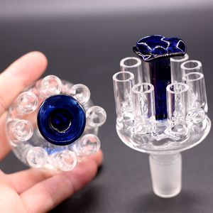 Revolver Bongs Bowl 8 Shots Hookahs Bowls de vidro Fumar Tubos de água Adaptador com 14mm 18mm Male Joint Bong Slides Bowl