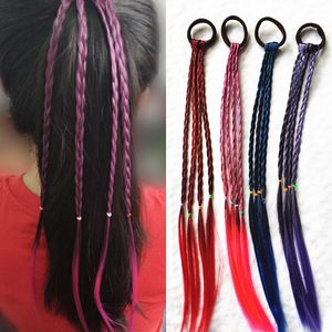 Acessórios novos Meninas Elastic Faixa de Cabelo de borracha Faixa de Cabelo peruca rabo de cavalo Headband Crianças Torça Braid Rope cocar cabelo braider 0103