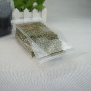 Mung Bean Storage Pouch, 100pcs / Lot 14x24 + 5cm Transparent Självstående Ziplock Food Bag Side Fold, Lucency Plast Zipper Dopack Flat Bottom