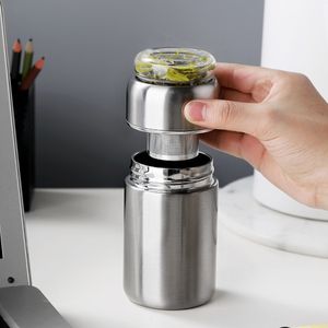 Rostfritt stål Tea Bottle Vakuum Vattenflaska med Tea Infuser 280ml Utomhus Bil Kontor Te Tumbler med Filter