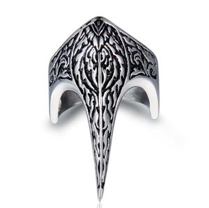 Wholesale classic accents resale online - Men Classic L Stainless Steel Eagle Beak Ring Black Accent Ring of Beak or Snout Titanium Steel Casted Jewelry For Gender