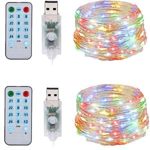 Lichterkette, klangaktiviert, Musikfee, USB, batteriebetrieben, 50 LEDs, 100 LEDs, wasserdichter Draht mit Fernbedienung, Timer für Weihnachten