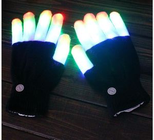 halloween kids gloves finger glow gloves nylon spandex knit warm magic glove children flash finger claw glove mitten festival decoration