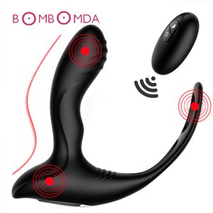 Heating Prostate Massage Vibrator Sex Toys For Men Waterproof Prostate Stimulator Butt Plug Delayed Ejaculation Ring Toy For Men T191225