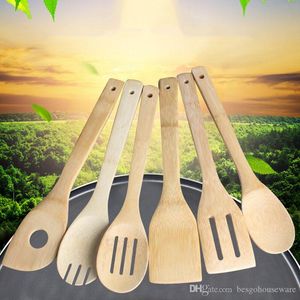 Wholesale salad mixing spoon for sale - Group buy 6 Styles Bamboo Spoon Spatula Portable Wood Kitchen Cooking Spoon Mixing Shovels Non Stick Spatula Soup Spoon Salad Hooking Spoons BH2294 ZX