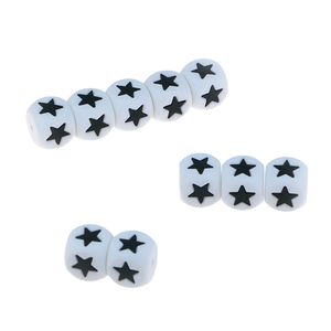 Silicone Cube Star Pärlor 12mm BPA Gratis Chewing Bead Food Grade Tewer Diy Pacifier Chace Chewelry Sensory Toy