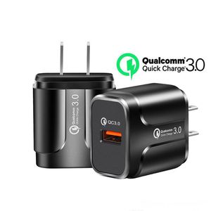 USB charger Phone QC 3.0 18W quick wall charger 3A EU US plug travel adapter for LG samsung universal fast charger