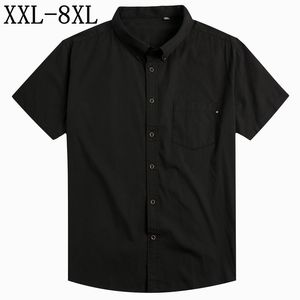 6XL 7XL 8XL 2018 Neue Marke Männer Hemd Lose Kurzarm Oxford Shirts Casual 100% Baumwolle Herren Shirts Chemise Homme