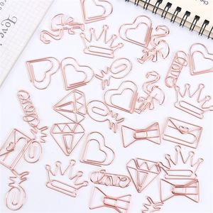 Cartoon Paper Clips Cute School Rose Gold Office Clip Photos Tickets Notes Letter Clips Filing Supplies