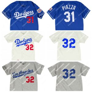 31 Mike Piazza 1997 Jersey 32 Sandy Koufax 1962 1963 1965 Koszulki Baseball Vintage Wszystkie szyte szybko