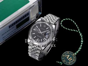 Мужская версия ARF V2 Watch Automatic 2824 ETA Rhodium Grey Dial Watch 904L Стальной юбилейный браслет Men 126334
