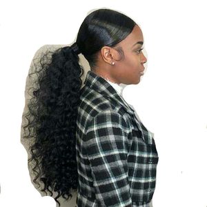 髪の伸縮性の毛羽立ち巻き毛クリップPonytailのヘアピースの結合ポニーテールの伸ばしの女の子の女性女性120g