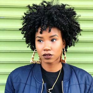 Wholesale top short hairstyles for sale - Group buy top quality hairstyle short soft kinky curly wig brazilian Hair African American simulation human hair short curly wig with bang