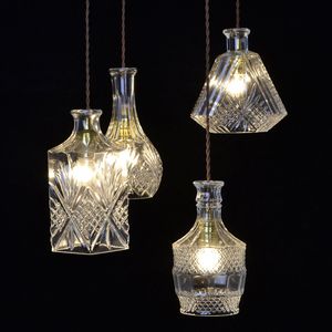 Подвесные лампы Home Hote Hotel Light Light Craved Bottle Glass люстра Освещение Европейская современная минималистская минималистская лампа бара -лампы Потолочный свет