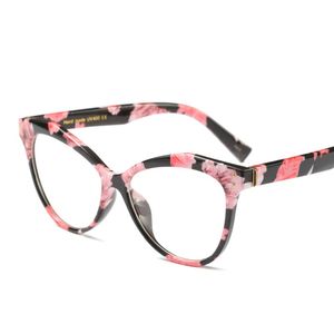 卸売透明レンズ6色ビンテージ女性ファッション学生女子男の子眼鏡フレームキャットアイミオピアフラットメガネフレーム卸売