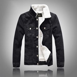 Vinter Höst Fashion Mens Denim Jacket Casual Slim Fit Svart Män Coats OuterWear Men Jean Jacket