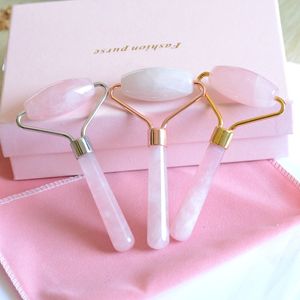 Face Massager Health Beauty Natural rose quartz jade Facial Relaxation Roller Massager For Face Jade Massage Stone Beauty Tool