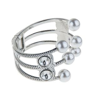 Wyprzedaż mody ins luksusowy projektant przesadzony wielowarstwowa piękna diamentowa kryształowa perła otwarta bransoletka bransoletka do mankietu dla kobiety