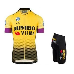 SPTGRVO LASSCHDAN 2019 Pro Team Visma Jazda Jersey Zestaw Kobiety / Mężczyzna Rower MTB Racing Ropa Ciclismo Letnia Rower Odzież