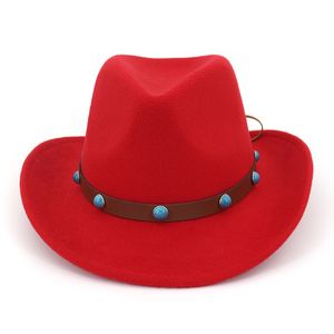 Moda Mężczyźni Kobiety Westerten Kowboj Kapelusz Wełny Felk Trilby Jazz Fedora Hat Roll Brim Panama Party Formalne Kapelusze Sombrero