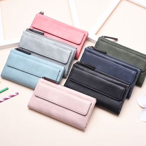 Designer-Casual Długie Kobiety Portfel Długi Zipper Multi-Card Kobiety Torebka Duża Pojemność Monety Telefon Kobiety Portfel Moda PU Leather Lady Uchwyt