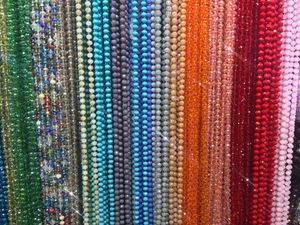 8mm Long Strand Knotted faceted Glass Beaded Necklaces Sparkly Handmade Multi Layer Strand Statement Necklaces with Knots Between 300k