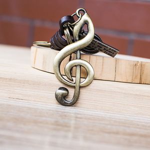 Musikalisk Note Nyckelring Bronze Music Symbol G Clef Key Ring Keychain Trinket Gifts