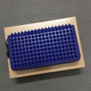 Long Style Panelled Spiked Clutch bags For men Women's Patent Leather Mixed Color Rivets Party Clutches Lady Long Purses with Spikes