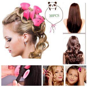 Mjukt gummi magi hårvård rullar silikon hår curler ingen värme nej-clip curling styling diy verktyg gratis skepp skönhet smink tillbehör 30pcs / set