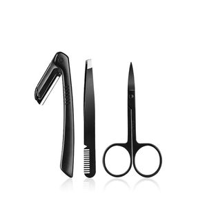 Edelstahl-Verfassungs-Augenbrauen-Trimmer, der Werkzeuge 3pcs / set Scherenclip-Augenbrauenmesser-Augenbrauen-Schönheitswerkzeugsatz formt