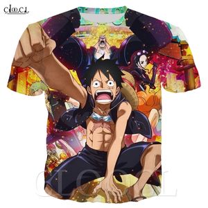 Anime One Piece Monkey D Luffy T shirt D utskrift Kortärmad par plusstorlek T shirt Hip Hop Streetwear Tops Homme