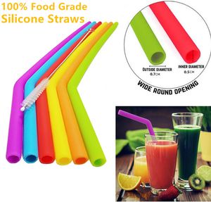 Notícias reutilizáveis ​​palhas de silicone alimento 30oz 20oz tumbler canudos de silicone bebendo com limpeza pincel festa palhas bebendo ferramentas