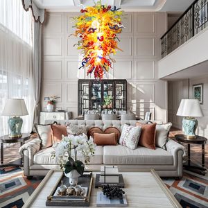 Роскошные лампы домашний декор вручную стеклянную люстра Освещение многоцвета