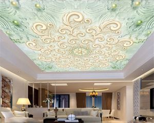 3d Modern Wallpaper 3d Kabartma İnci Çiçek Ev Dekorasyonu Salon Yatak odası Zenth HD Duvar Kağıdı