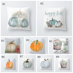 Pillowcase Halloween Jul Thanksgiving Pumpkin Cushion Cover Polyester Lantgård inredning Kuddehus Heminredning Soffa EEA368