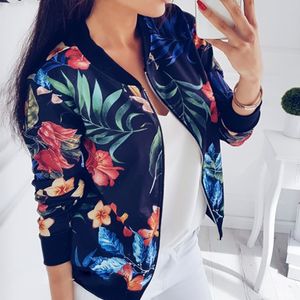 2021 Cool garota casaco Sarong Floral Bombardeu Bomber Mulheres Outono Basebol Basic Impressão Feminina Casacos Brancos