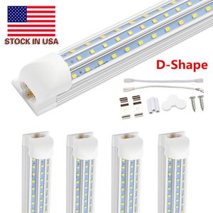 V-Shaped 2ft 3ft 4ft 5ft 6ft 8ft 120W Cooler Door Led Tubes T8 Integrated Led Tubes Double Sides Led Lights fixture Stock In USA