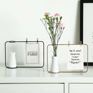 Kreative Eisenlinie Blumenkolpe Pflanze Vase Ständer Postkarten Cliphalter Rahmen Wohnheimdekorationsfoto Rahmen