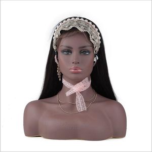 Wholesale mannequin female for sale - Group buy Hair Tools Black Female Realistic Mannequin Head Bust Sale For Wig Jewelry Hat Earrings Scarf Display African Body Manequin