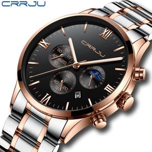 Uhren Uhr Männer CRRJU Mode Sport Quarzuhr Herren Uhren Top Brand Luxury Business Wasserdichte Uhr horloges mannen
