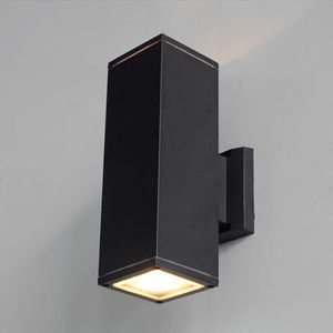 LED square outdoor waterproof wall lamp up and down hotel exterior wall aisle balcony villa courtyard corridor double headlights